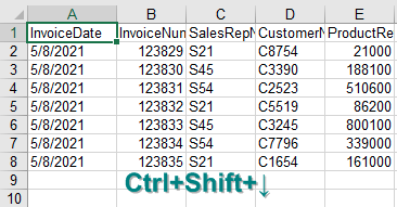 Если это CSV-файл, вы всегда окажетесь в ячейке A1 при открытии. Нажатие Ctrl+Shift+Стрелка вниз в макросе приведёт вас к последней строке с данными на сегодня.