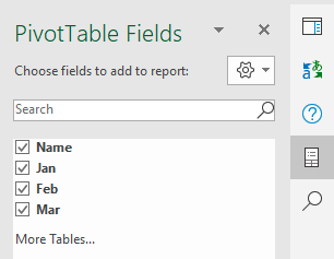Справа от панели 