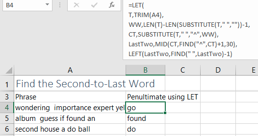 Готовая формула с функцией LET, разбитая на строки для удобства чтения.