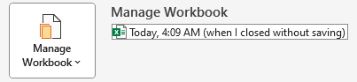 Плитка 'Управление книгой' показывает версию от 4:09 утра и напоминает, что это версия '(когда я закрыл без сохранения)'.